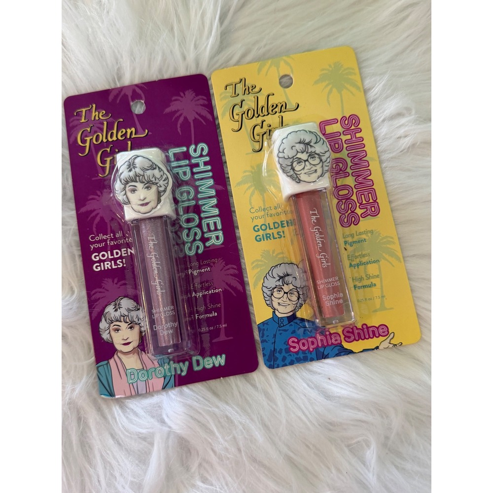The Golden Girls Shimmer Lip Gloss Set Dorothy Dew Sophia Shine 2 Pack New